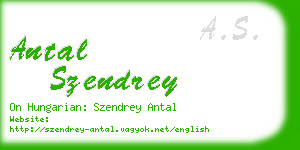 antal szendrey business card